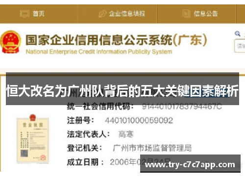 恒大改名为广州队背后的五大关键因素解析