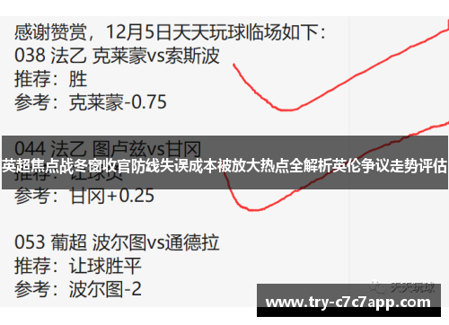 英超焦点战冬窗收官防线失误成本被放大热点全解析英伦争议走势评估 英超焦点战冬窗收官防线失误成本被放大热点全解析英伦争议走势评估